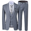 Men's Suits Wavelet Point Coat Business Suits Wedding Coat Peaky Blinders Groom Wear 3Piece Suit Men (Blazer+Vest+Pants)