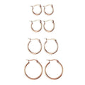 4pairs Simple Hoop Earrings Set With Steel Black Earring for Men and Women