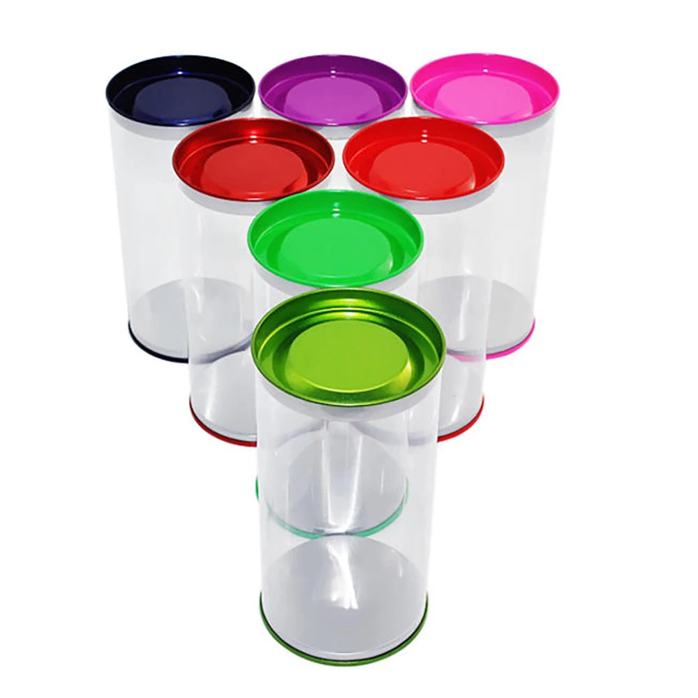 Custom Plastic Cylinder Box Transparent Cylinder Plastic Storage Box Round Tube PET PVC Packaging with Tin Lid