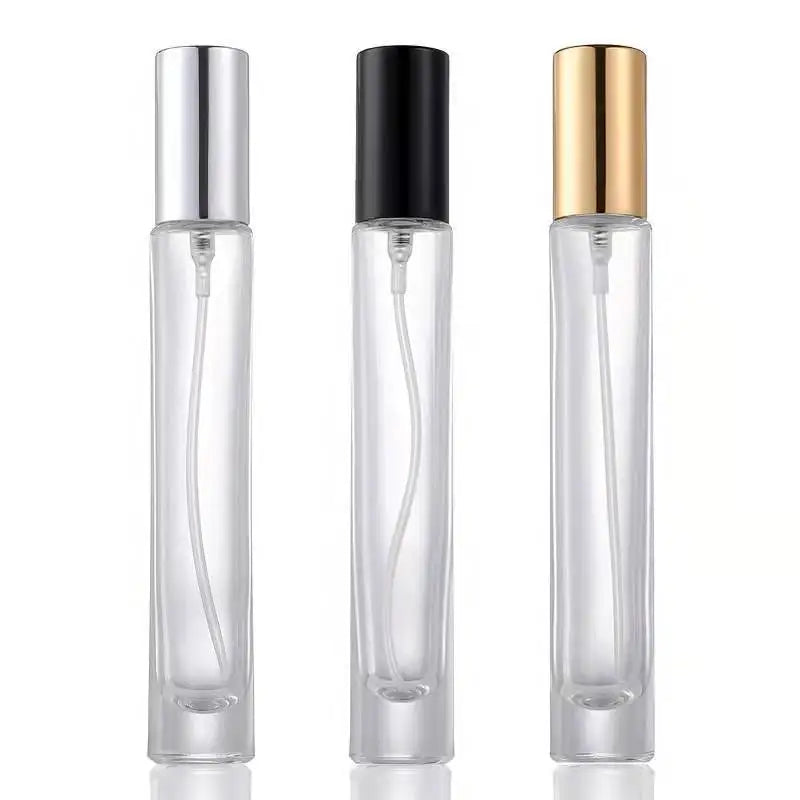 10ml Mini Empty Glass Sample Test Spray Long Perfume Bottle With Aluminum Cap Atomizer
