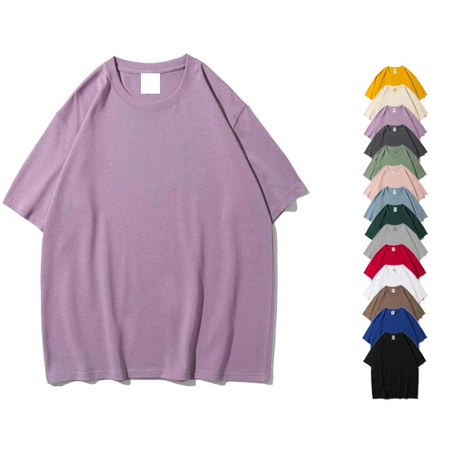 Mens Fashion BlankT Shirts Oversize Drop Shoulder100% Cotton T-shirt Customized Logo Heavyweight t Shirts