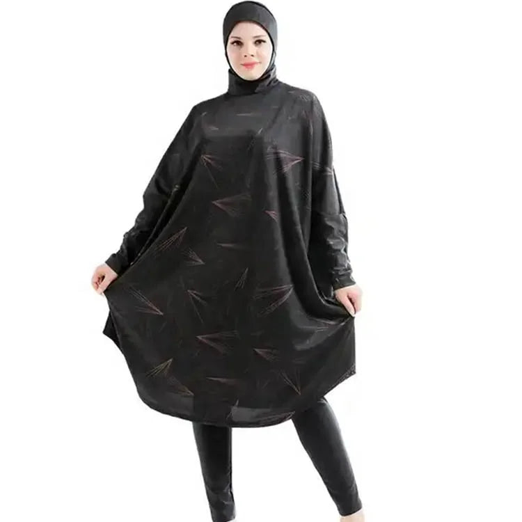 MOTIVE FORCE Traditional Clothing Dark Blue Women Muslim Swimwear Religious Big Size Burkini for Swimming Islamic