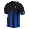 Black&Blue Striped No Gi Fight Men's Compression Shirt 4 Way Stretchy Durable Quick Dry Fabric Perfect for MMA BJJ Water Sports