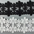 Black and White Water-soluble Lace Flower Embroidery Dress Accessories Hollowed Out Polyester Lace