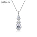 LUOTEEMI 2026 Long Wedding Zircon Necklace Cubic Zirconia Women's Fashion Pendant Necklaces Luxury Jewelry
