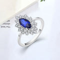Stunning Blue Marquise Sapphire ZIRCON Sterling Silver Ring for Women Engagement Gift Sterling Silver 925 Jewellery