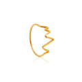 Chris April 316L Stainless Steel PVD Gold Plated Cardiograph Wavy Thin Pinky Rings