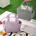 Large Insulated Reusable Polyester Classic Lunch Bag Adjustable Shoulder Strap Soft Cooler for Adults-Use Work Picnics Beach