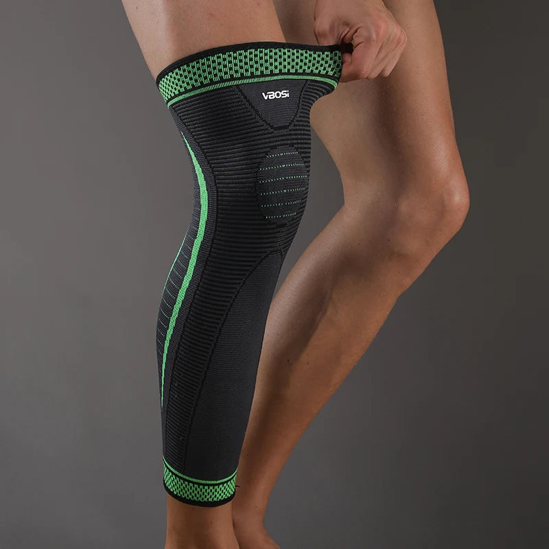 VBOSI Low MOQ New Sports Basketball Nylon Knee Pads Elastic Long Knee Sleeve Leg Support Protector Belt