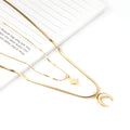 Fashion Wholesale Trendy Stainless Steel 18K Gold Plated Link Chain Charm Pendant Necklace for Women's Party Occasions