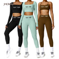 YOKE Custom Logo Yoga Clothes Women Clothing Solid High Waist Fitness Gym Wear Workout Suit Seamless Yoga Set