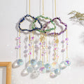 Natural Crystal Chip Cloud Sun Catcher Raw Stone Handmade Folk Art Wind Chime Pendant Garden Lamp Ornament Wedding Gift