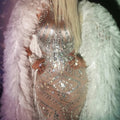 Sexy Woman Dresses Long Sleeve Luxury Evening Dress Crystal Beading Ladies Party Wear Gown Tassel Prom Dress 2022
