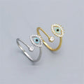 Rainbowking 925 Sterling Silver Devil's Eye Ring Colored with Diamonds Ring Niche Design Personalized Fine Jewelry Ring