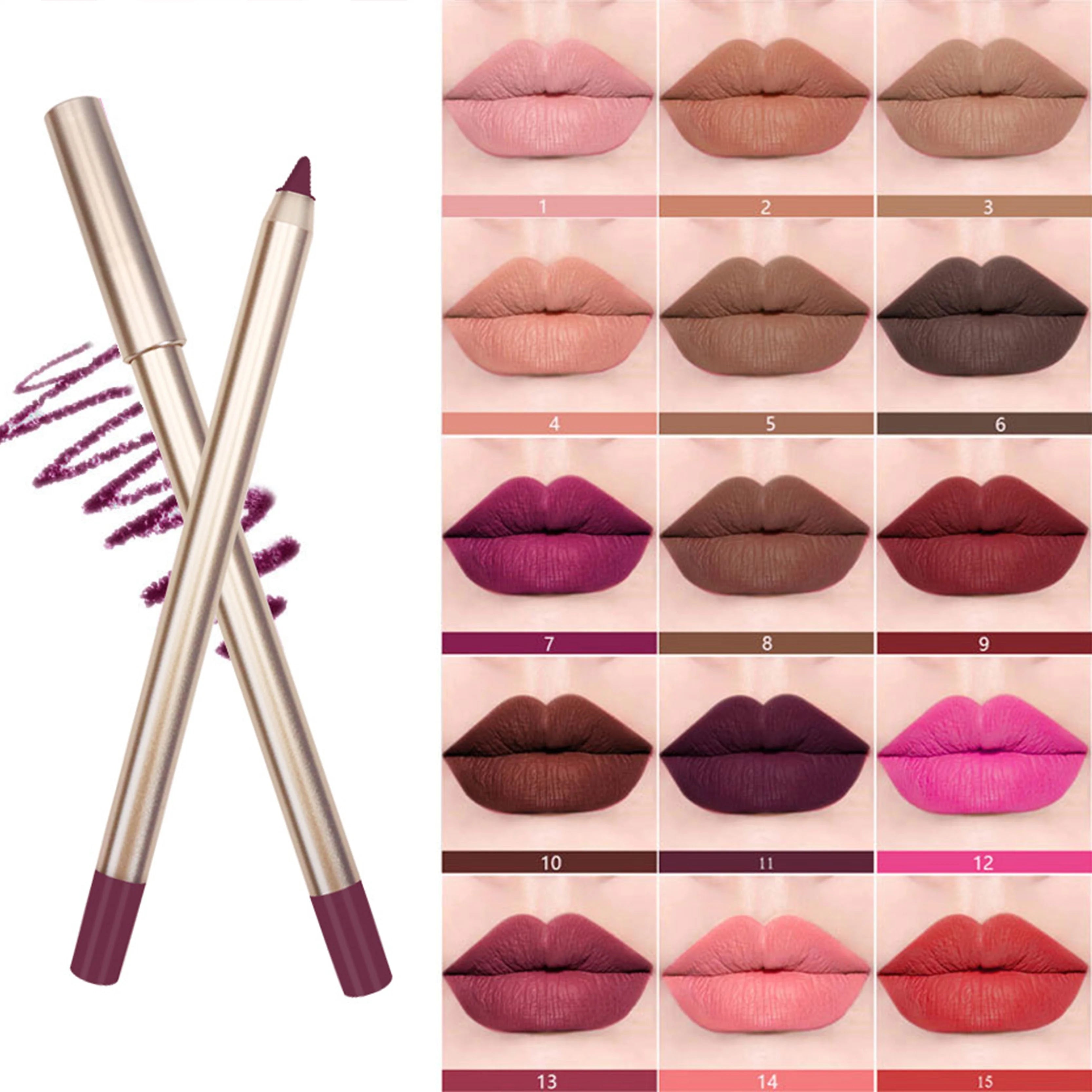 2026 New Gold Lip Liner Waterproof Vegan Lip Pencil with Mineral Ingredients and Private Label