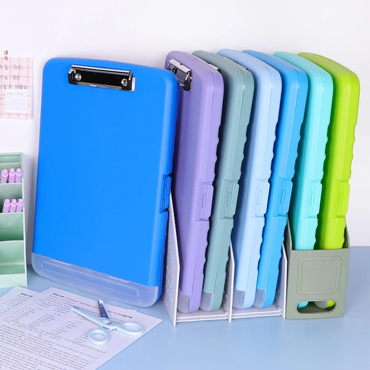 YUZMEI A4 PP File Folder Nursing Clipboards Letter Storage Case with Clip Document File Box School Student Exam Paper Organizer