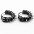 Hip Hop Personalized Jewelry Punk Stainless Steel Skull Spike Hoop Earrings for Women Men
