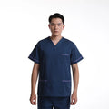 Wholesale Navy Cotton Polyester Scrub Suit Scrubs Uniforms Scrubs Uniforms Medical Doctor Nurse Hospital Uniform