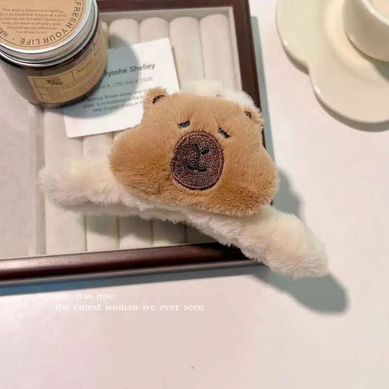 New Style Autumn and Winter Plush Hair Accessories Children Cute Animal Oversized Hair Claw Shark Clip for Girl