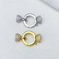 C608 6-9mm 925 Sterling Silver 18K Gold Plated Pearl Clasp for Jewelry Wholesale Metal Cord Ends Clasp Necklace/bracelet Clasp