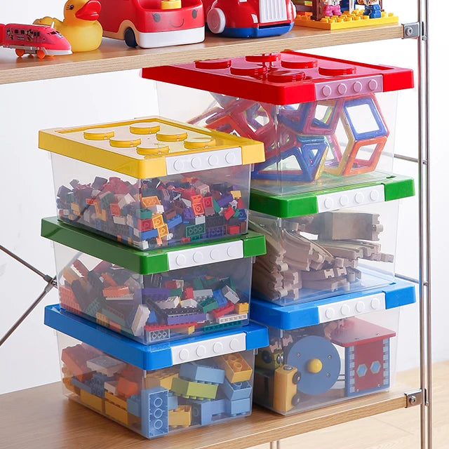 SHIMOYAMA Yellow Colour Lid Plastic Kids Toy Storage Box Storage Bin Cabinet