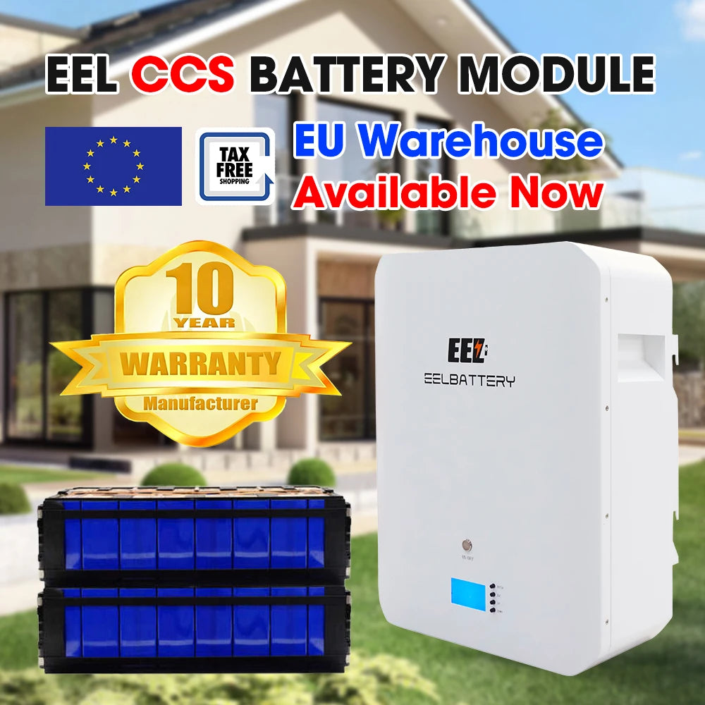 EU Stock EEL 48V 100ah Lifepo4 CCS Battery Pack with SEP 2.0 100A BMS+125A Fuse+3.2inch LCD for Balcony Energy Storage/EV Charge