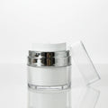 Fast Delivery 15g/30g/50g Eye Cream Airless Pump Jar White Silver Screw Cap Fast Delivery Skin Care Plastic Acrylic Cosmetics