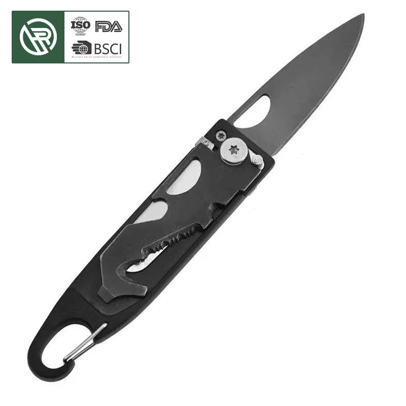 Bochen 7 in 1 Other Camping Hiking Products Small EDC Multitool Folding Pocket Keychain Knife Survival Self Defense Knife