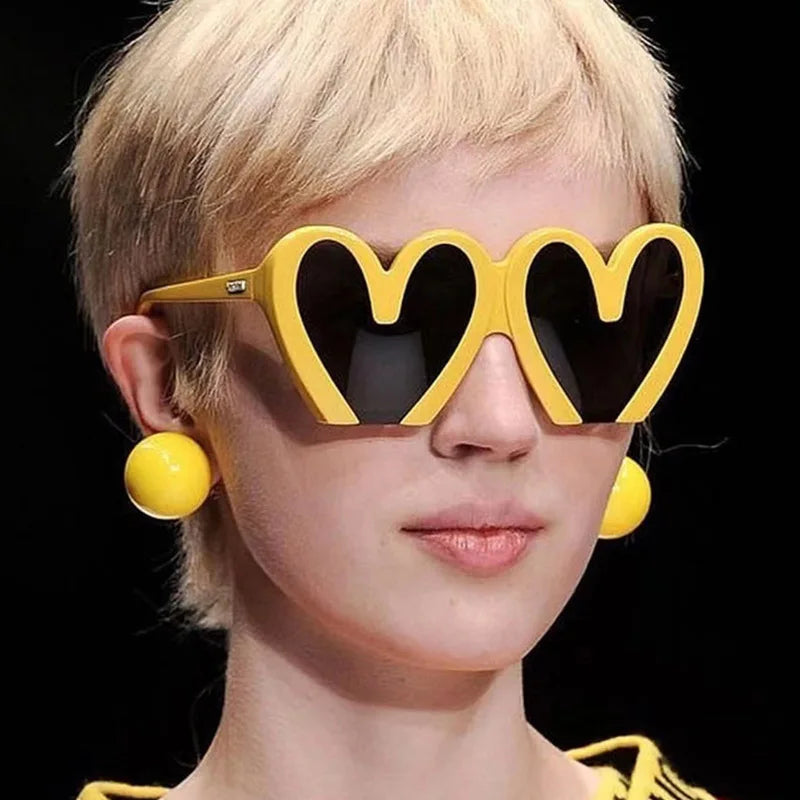 DL GLASSES Heart Shaped Women's Sunglasses Blue Pink PC Frame Acrylic Lenses UV400 Protection Custom 2024