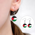 Manufacturer Palestine Flag Map Earrings Ladies Support Palestine Design Girls Crystal Dome Cabochon Dangle Drop Earrings