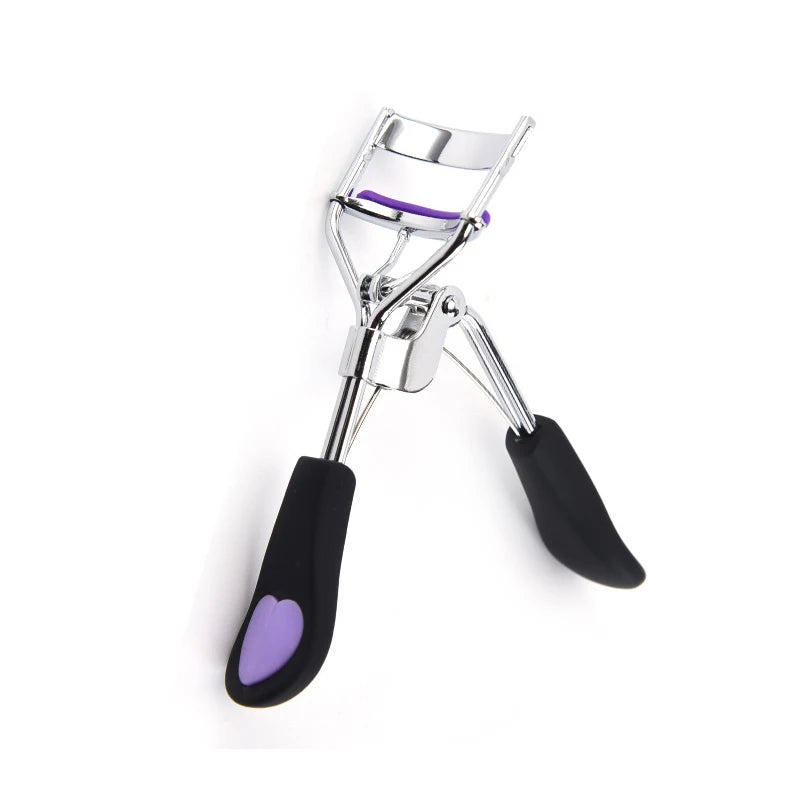 FOCSTAR Soft Silicone Pad Eyelash Curler with Colorful Rubber Handle Girls and Ladies Eye Makeup Tool