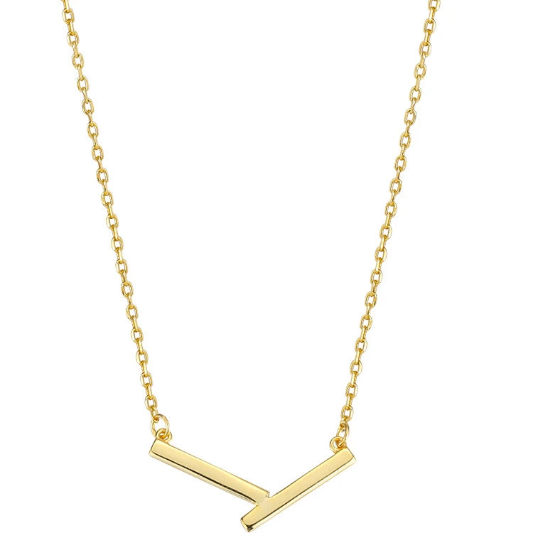 2022 New Female Senior Design 925 Silver Geometric Necklace with Rhodium Plating Simple Link Chain for Girls