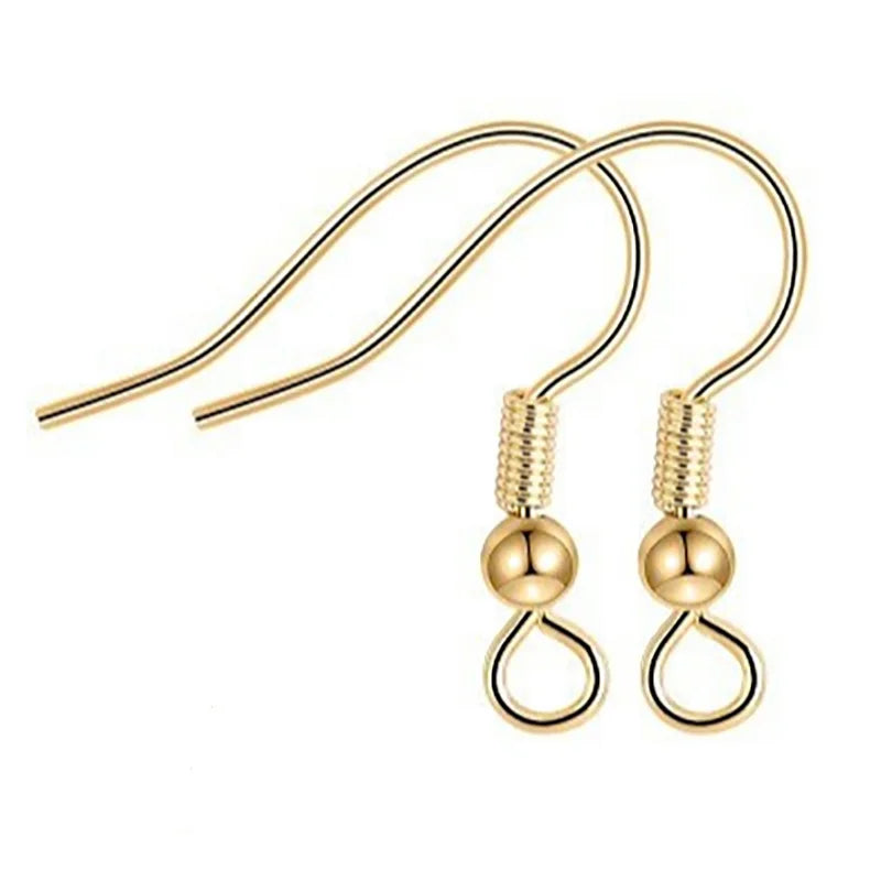 High Quality Copper Plated Rose Gold Beads Spring Rings Earring Earhook Accessories DIY Handmade Jewelry Materials High Quality