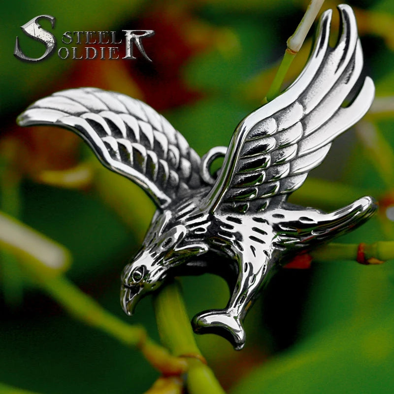 SS8-1358P 2023 New Arrival Eagle Pendant 316L Stainless Steel Flying Eagle Pendant for Men Fashion Jewelry Wholesale