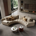 Modern Half U Shape PU Leather Sectional Sofa Indoor for Home Hotel Use Stylish Living Room Furniture Villa High-end Living Room