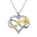 GP97 Custom Engraved Design Women Pendant Necklace 925 Silver You Are My Sunshine Sunflower Heart Shape Infinite Pendant