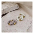 Chris April 316L Stainless Steel French Style Chunky Enamel Gold Hoop Earrings Tarnish Free