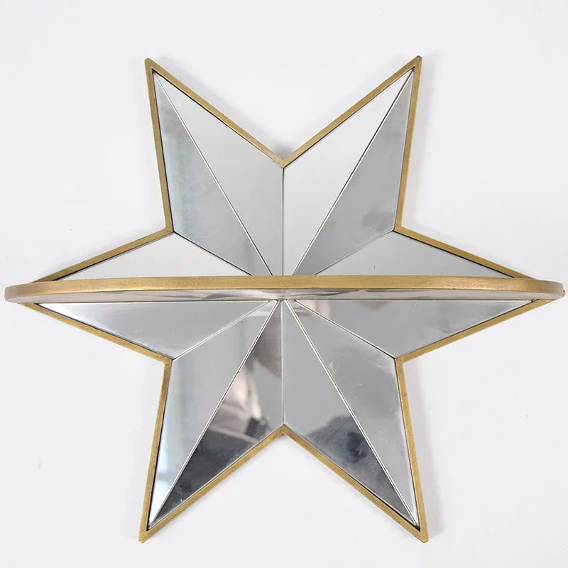 41*35.5*10.6cm Novel Design Hexagram Shape Wall Mirror Modern Decor Creative Wall Mirror for Living Room