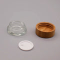 Round Transparent Glass Skin Care Products Container Eco Friendly Small  5g 50 Ml Glass Cosmetic Jar with Bamboo Lid for Eye Cre
