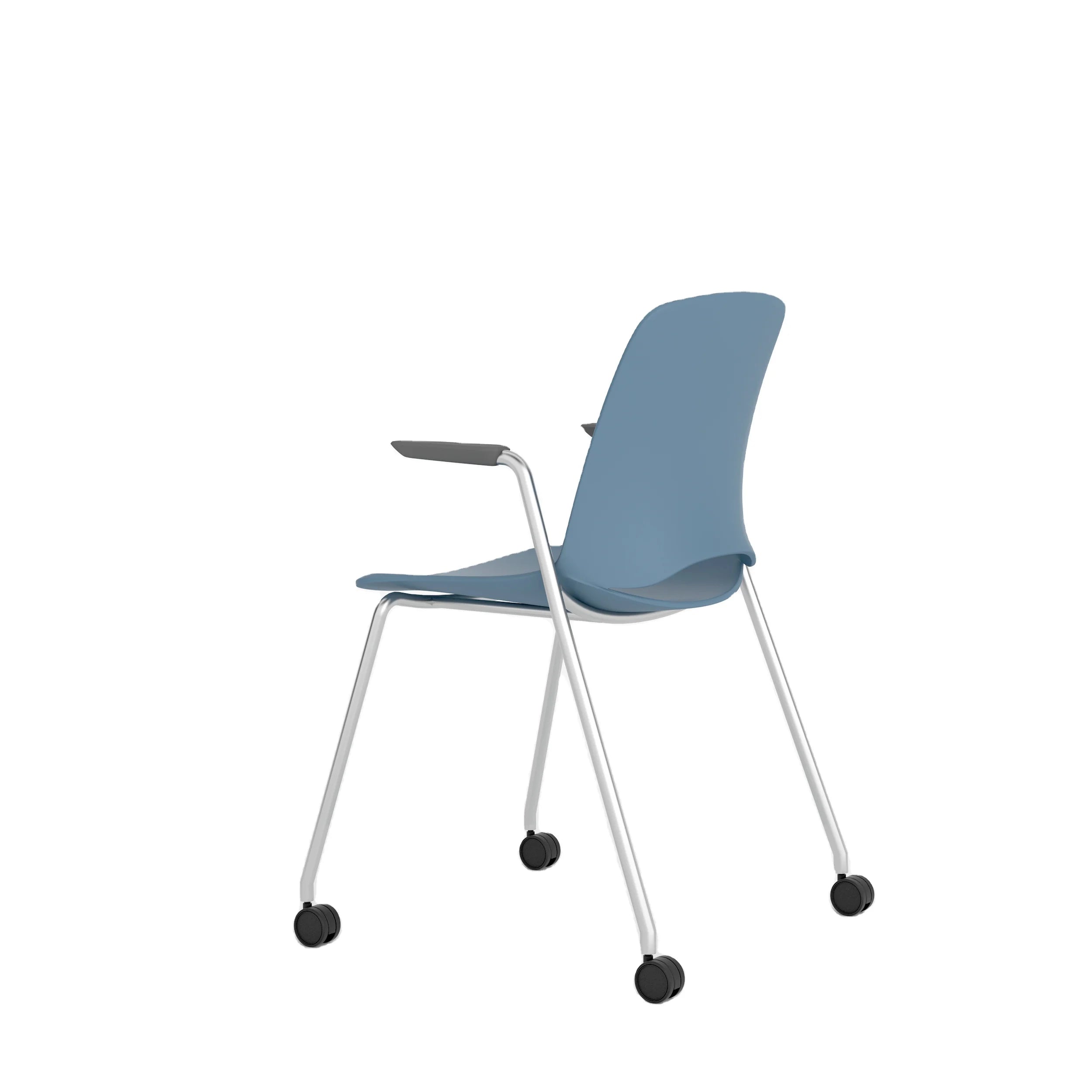 Best Selling Plastic Dining Living Room Chair Cheap Dining Chair Luxury Stainless Steel Fashionable Blue Restaurant Chair