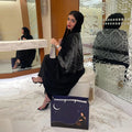 Latest Design Black Abaya Diamond Muslim Dress Women Cardigan 2025 Dubai Abaya Long Robe Open Abaya