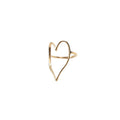 Huge Curve Hollow love Shape Ring Stainless Steel Gold Plated Women Fashion Jewelry Heart Rings