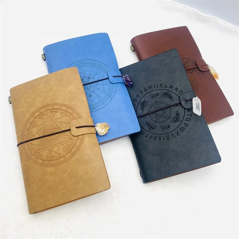 Wholesale Leather Book Crystal Gemstone Handmade Notebook for Gift