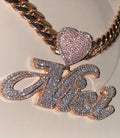 Rapper Iced Out Emerald CZ Diamond Moissanite 925 Sterling Silver Rose Gold Initial Letter 3d Custom Pendant