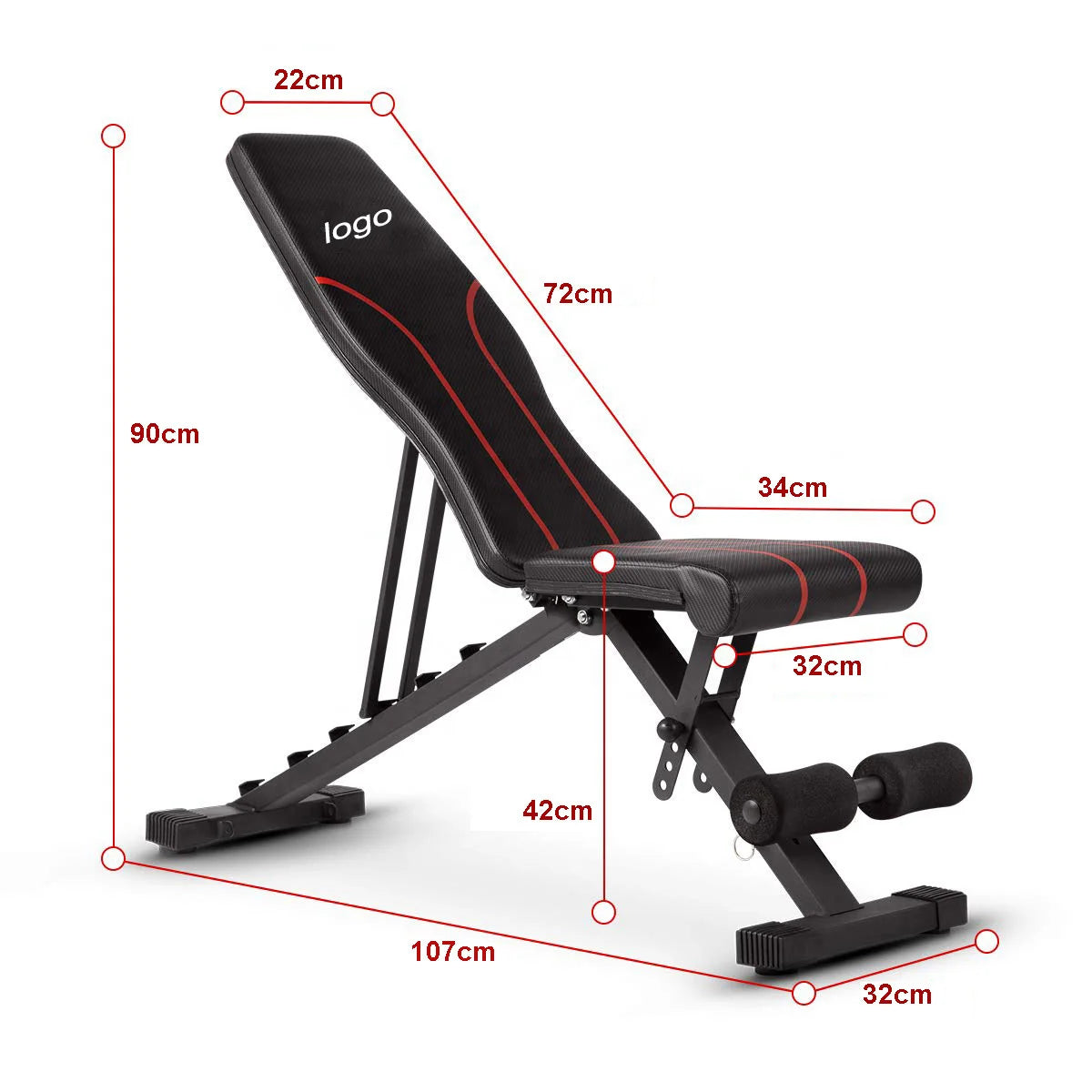 Multi in Stock Wholesale Modern Foldable Adjustable Weight Lifting Dumbbell Bench with Steel & Leather Construction