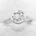 Sterling Silver 4*4mm Semi Mount Ring Empty Blank Support Claw Gem Setting S925 Base Holder Without Center Stone for DIY Inlay