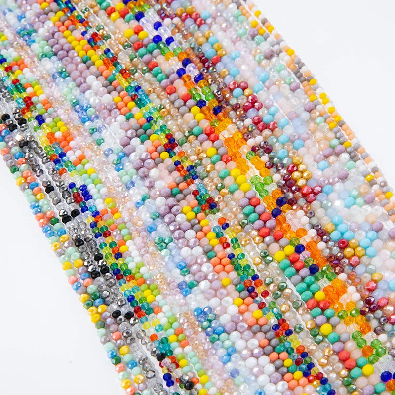 2025 Crystal Wholesale Cheaper Price High Quality Mixed Color Rondelle Glass Beads for Jewelry Making