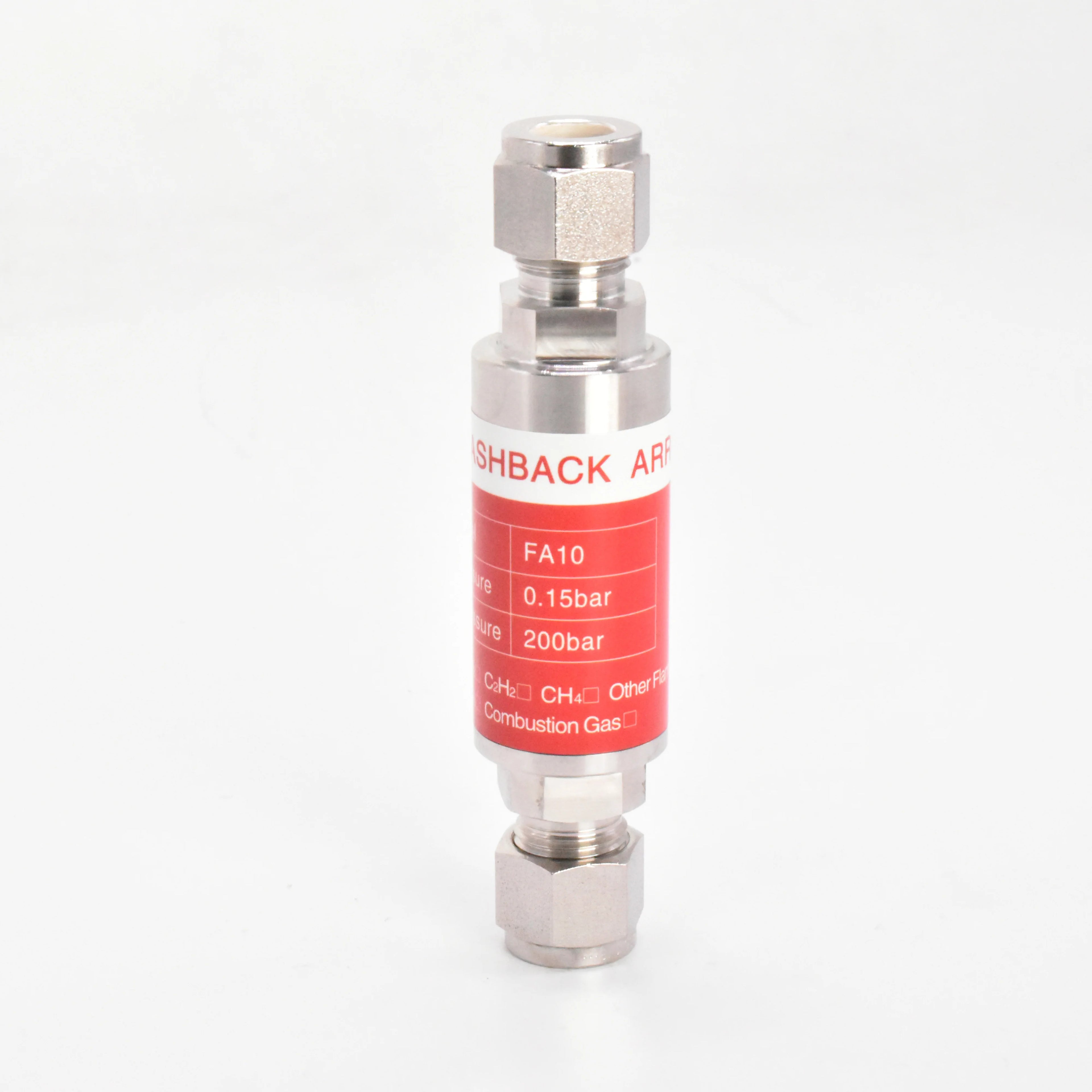SS316L Manual Structure Flashback Arrestor for Flammable Gas Tube OD 3/4\" and 1/4\" Inch