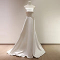 2023 New Arrival Strapless A-Line Dress Ruched Satin Gowns Floor Length  Wedding Bridal Dresses