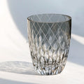 Cold Grey Colored Glass Drinking Cup Japanese Edo Kiriko Style Hand-carved Glass for Milk Water Glass Tumbler